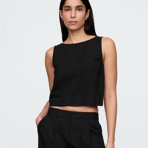 GAP Women's Linen Blend Black Tank Top